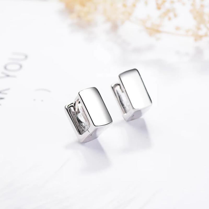 925 Silver Square Hoop Earrings For Women