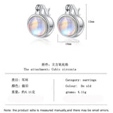 925 Silver Moonlight Stone Hoop Earrings for Women