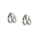 Silver 925 Earring for Women Pendientes Abanico Hoop Piercing