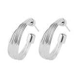 925 Silver Love Geometry Earring Women Girl Gift