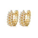 925 Silver Zircon Leaf Earrings for Women Party