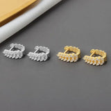 925 Silver Zircon Leaf Earrings for Women Party