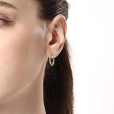925 Sterling Silver Smooth Circle 2mm Thick Hoop Earrings For Women