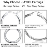 925 Sterling Silver Smooth Circle 2mm Thick Hoop Earrings For Women