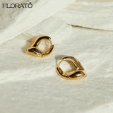 Big Hoop Earrings for Women Heavy Metal Plated Drop Earrings