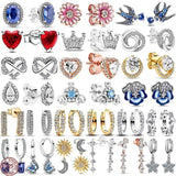 925 Silver Crown Sun Butterfly Drop Earrings