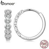 Rainbow Zircon 925 Silver Heart Round Earrings