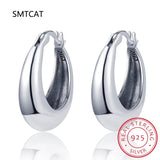 925 Silver Vintage U Shape Hoop Earrings for Women Wedding Party
