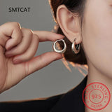 925 Silver Vintage U Shape Hoop Earrings for Women Wedding Party