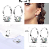 Double Heart Pave Zircon Star Earrings 925 Sterling Silver Hoops For Women