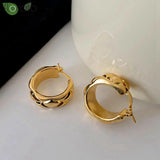 925 Silver Needle Diamond Pattern Big Hoop Earrings for Women