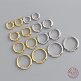 925 Sterling Silver Round Ear Buckle for Women Punk Unisex Earring