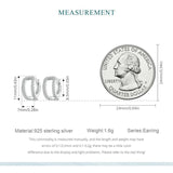 Sterling Silver Double-layered Stud Earrings Zircon Hoops