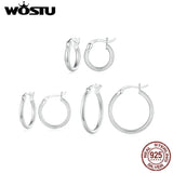 925 Silver Hoop Earrings Three Size Classic Pure Silver Jewelry For Women