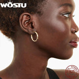 925 Silver Hoop Earrings Three Size Classic Pure Silver Jewelry For Women