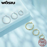 925 Silver Hoop Earrings Three Size Classic Pure Silver Jewelry For Women
