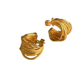 Modern 925 Silver Needle Brass Earrings For Women Girl Gift