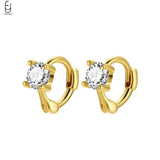 925 Silver Crystal Hoop Earrings Flower Geometry Jewelry