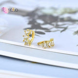 Bohemian Colorful Zircon Hoop Earrings 15mm Sterling Silver Needle