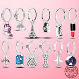 Eiffel Tower Dog Paw Earrings 925 Silver Jewelry for Women Gift
