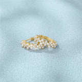 925 Silver Hoop Earring Zircon Petals Circle Unusual Piercing Jewelry