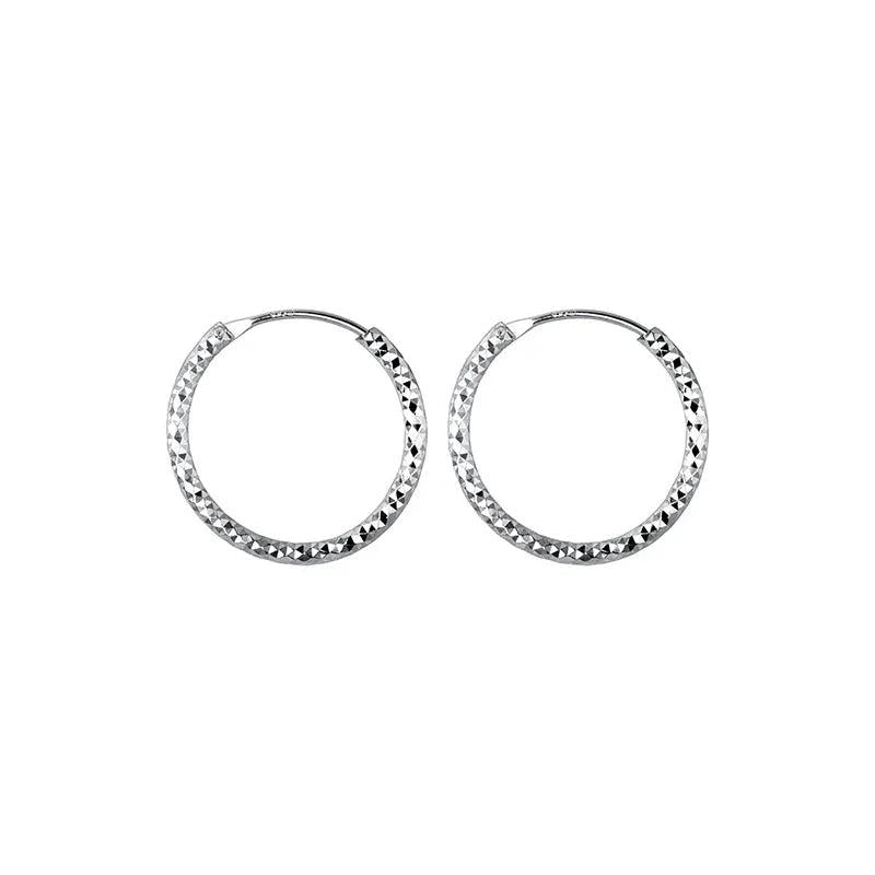 925 Silver Sparkling Circle Hoop Earrings for Women