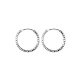 925 Silver Sparkling Circle Hoop Earrings for Women