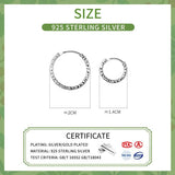 925 Silver Sparkling Circle Hoop Earrings for Women