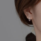 925 Silver Sparkling Circle Hoop Earrings for Women