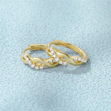 925 Silver Earring White Zircon Circle Hoop Earrings for Women Wedding