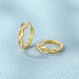 925 Silver Earring White Zircon Circle Hoop Earrings for Women Wedding