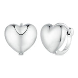925 Silver Heart Hoop Earrings with Zircon