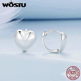925 Silver Heart Hoop Earrings with Zircon