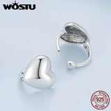 925 Silver Heart Hoop Earrings with Zircon