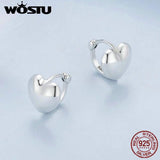 925 Silver Heart Hoop Earrings with Zircon