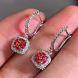 Lihong Crystal CZ Hoop Earrings for Women Wedding Party Birthday Gift