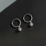 925 Silver Zircon Pendant & 18K Hoop Earrings Set