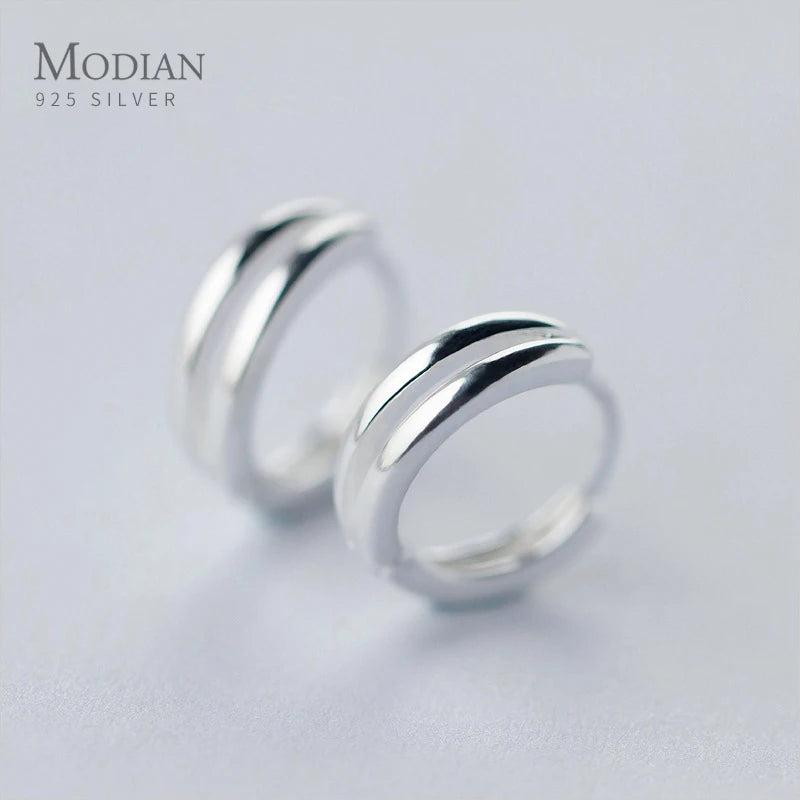 Sterling Silver 925 Hoop Earrings for Women Line Tiny Ear Hoops