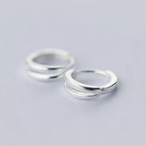 Sterling Silver 925 Hoop Earrings for Women Line Tiny Ear Hoops