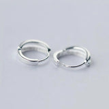 Sterling Silver 925 Hoop Earrings for Women Line Tiny Ear Hoops
