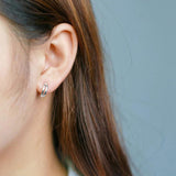 Sterling Silver 925 Hoop Earrings for Women Line Tiny Ear Hoops