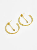 925 Silver 25MM Hoop Marqulse Loops Drop Chain CZ Earring