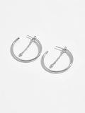 925 Silver 25MM Hoop Marqulse Loops Drop Chain CZ Earring