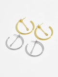 925 Silver 25MM Hoop Marqulse Loops Drop Chain CZ Earring