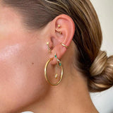 925 Silver 25MM Hoop Marqulse Loops Drop Chain CZ Earring