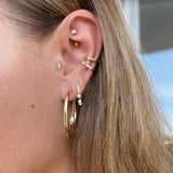 925 Silver 25MM Hoop Marqulse Loops Drop Chain CZ Earring
