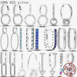 925 Silver Pave Star Moon Earrings