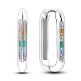 925 Silver Pave Star Moon Earrings