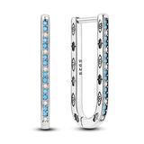 925 Silver Pave Star Moon Earrings