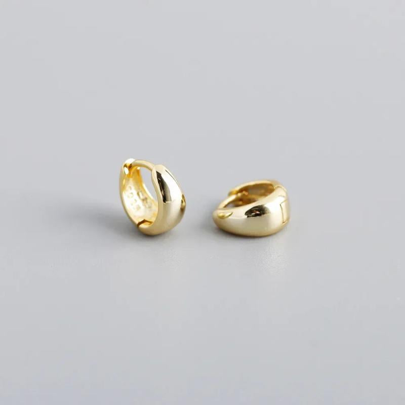 925 Silver 18K Round Hoop Earrings Women Jewelry